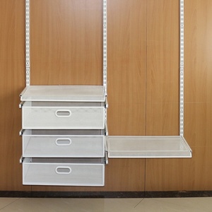 Estantería <span class=keywords><strong>colgante</strong></span> de pared para <span class=keywords><strong>armario</strong></span>, sistema de <span class=keywords><strong>armario</strong></span> abierto de alambre de malla metálica - Product Image 5