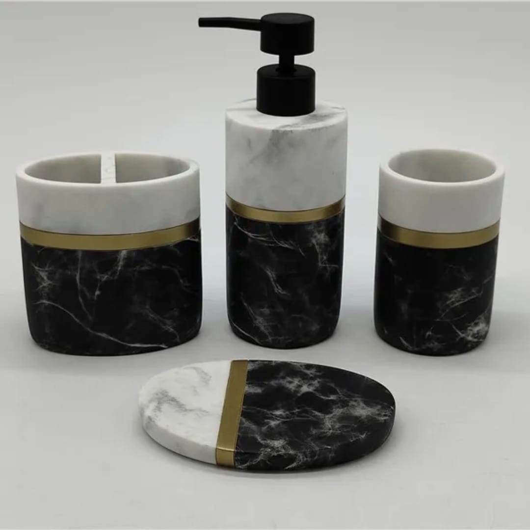 marble bathroom accessories set