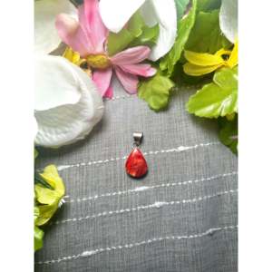 Colgante de Estilo Étnico Navajo con Ostra Espinosa y Plata de Ley, con Engaste de Bisel en Oro Rosa y Platino, Joyería con Dije - Product Image 1