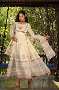 Traje Anarkali de última colección con bordado e impresión digital para trabajo, boda y fiesta, vestido tradicional - Product Image 2