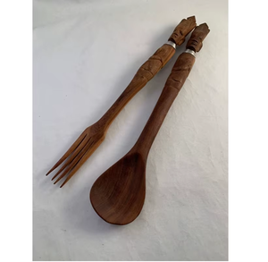 Couverts en bois de style japonais, ensemble cuillère et fourchette en bois, écologique - Product Image 3