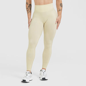 Leggings pour femmes taille mi-haute avec cordon de serrage, couleur unie, respirants, séchage rapide, grande taille, pour yoga, gym, fitness - Product Image 1