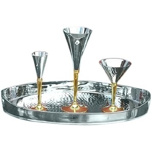 Bandeja de Servir Multifuncional de Aluminio, Rectangular, Creativa, Metálica, Chapada en Oro Rosa, Martillada, Elegante y Duradera, para Bebidas y Aperitivos - Product Image 6