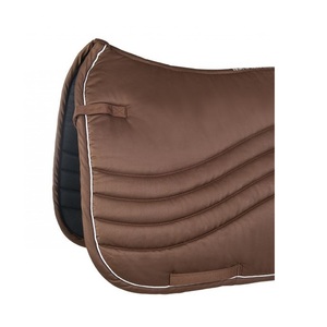 Color marrón Satén/tela de poliéster ondulado acolchado espuma relleno suave cómodo caballo inglés sillín almohadilla fabricantes Venta caliente - Product Image 3