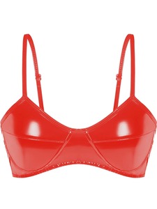 Soutien-gorge en cuir verni PVC de haute qualité, style Europe-Amérique, sexy, pour femmes, taille personnalisable, sans odeur, confortable avec coussinets de poitrine - Product Image 2