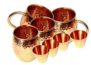Top venta fiesta Bar martillado Moscú mula cobre asas taza Acero inoxidable cerveza beber cóctel tazas de cobre - Product Image 4