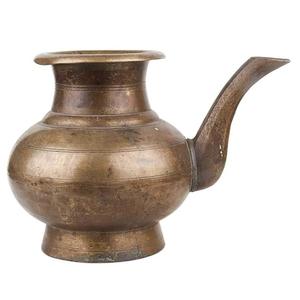 Lota de Latón Puro Vintage de Alta Calidad con Acabado Pulido para Uso en la Cocina, Artículo de Cocina Árabe Antiguo - Product Image 4