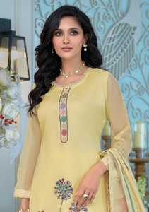 Organza doux à la mode avec broderie Salwar costume femme fabricant de mode de Surat au prix de gros - Product Image 5