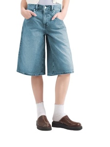 Shorts en jean vintage pour homme, taille mi-haute, style streetwear, coupe droite, respirant, 100% coton, délavage clair - Product Image 3