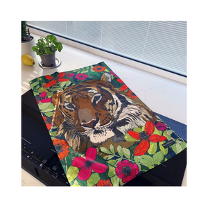 Serviettes de thé en coton 100% personnalisées, brodées, 50x75cm, motif en chevrons, art de la ligne de golf, 120GSM, abordables, fabriquées en Inde, OEM, best-seller - Product Image 3