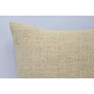 Almohada bordada Kantha de lana Beige a rayas sutiles 16x16 pulgadas tejida con patrón vintage - Product Image 2