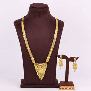 Venta al por mayor de moda 14K 18K 24K chapado en oro conjunto de joyas, formando conjunto de joyería larga, joyería tradicional, joyería llena de oro de latón. - Product Image 1