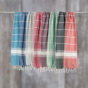 2024 personnalisé 100% coton Fouta Hammam serviette haute qualité motif rayé conception personnalisée impression exportation directe vers les plages de l'inde - Product Image 3