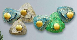 ศิลปะติดผนังโลหะทรงสามเหลี่ยมหรูหราดีไซน์ทันสมัยสำหรับตกแต่งบ้านสำหรับแขวนในห้องนั่งเล่นห้องนอนโรงแรมหรือสำนักงาน - Product Image 2