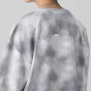 Venta al por mayor de moda de los hombres Casual 100% algodón Tie Dye Drop Shoulder T-shirt - Product Image 4
