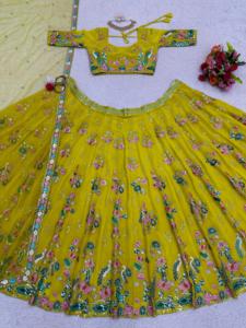 Fulpari นำคุณใหม่ออกแบบอินเดีย lehenga choli หนักพรรคงานแต่งงานสำหรับผู้หญิงที่มีคุณภาพสูงลูกชุดธรรมชาติ - Product Image 4