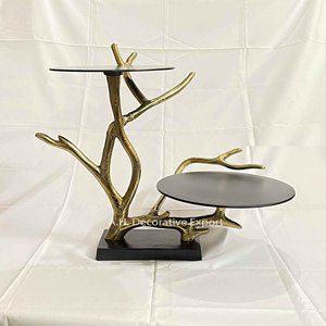 Support à gâteau moderne en aluminium à 2 niveaux Plateau en métal décoratif de mariage pour tasse de service de fête Plateau à gâteau Outil de service de fête - Product Image 5