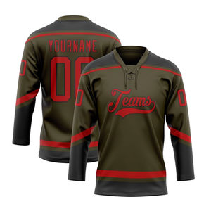 Maillot de hockey personnalisé en gros, haute qualité, séchage rapide, respirant, manches longues, col en V, maillot de hockey décontracté - Product Image 1