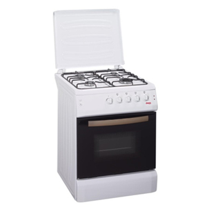 Cocina de Gas Ecoline Serie 4 Tipo Euro Pool con un Solo Horno y Quemador, Esmalte Blanco, GLP/GN - Product Image 1