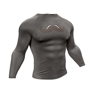 Gimnasio Atlético transpirable de poliéster de alta calidad de manga larga de compresión para hombre con logotipo personalizado al por mayor - Product Image 5