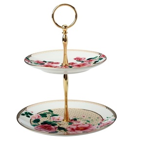 Hand Curved Design Restaurant Tableware Decoration Accessories Wedding Parties <b>Cake</b> <b>Server</b> Stand With 2 Tier For Home Usage - Product Image 2