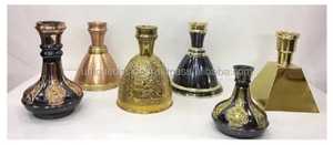 Vase unique en laiton égyptien martelé, or et argent oxydés, luxe, grand modèle, technique de laque - Product Image 2