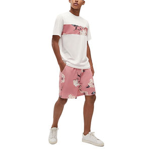 Ensemble chemise et short décontracté pour homme en été, avec impression par transfert thermique personnalisée, tissu tricoté 450g - Product Image 4