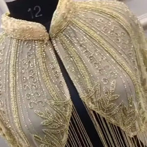 เบอร์เลสก์ชุดเสื้อคลุมสำหรับงานเทศกาลชุดปักเลื่อมสวยงามสายลูกปัดผูกคอแบบตรงตามธรรมชาติ - Product Image 3