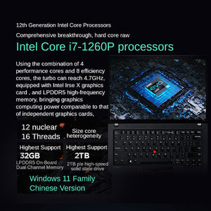 L e n o V o Think Pad T14S Inter Core 12th Generation-Ordenador portátil de 14 pulgadas, 16GB DDR5 512GB SSD, de 12. ª generación, de 2. ª generación, de 2. ª generación, de 16GB DDR5 y GB - Product Image 3