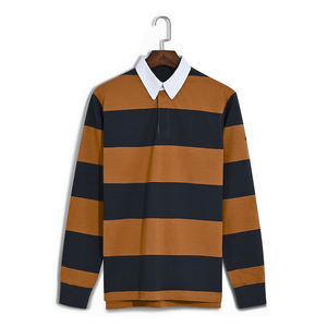 Camiseta de Rugby Personalizada de Manga Larga de Alta Calidad, Color y Logotipo Personalizables, Cómoda, Transpirable, Antiarrugas, de Tela de Algodón, Unisex para Adultos - Product Image 1