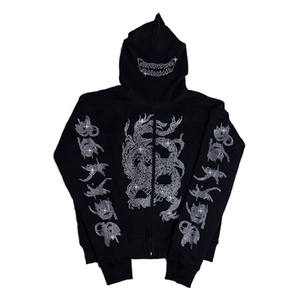 Sudadera con capucha Hip Hop de gran tamaño con diamantes de imitación Streetwear Vibes Drip Bling Rhinestone Hoodie Diseño unisex de moda - Product Image 1