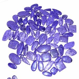 พลอย Charoite สีม่วงธรรมชาติ Cabochon Lot Charoite พลอยแฮนด์เมด ขนาดฟรี Cabochon Lot พลอย Charoite คุณภาพดีที่สุด - Product Image 1
