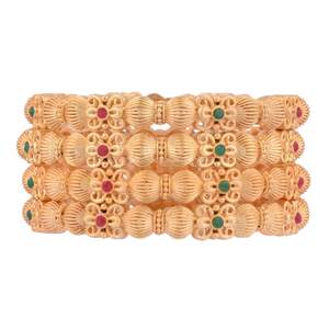 Indian Wholesale Jewelry Gold Plated Ethnic <b>Floral</b> Wedding Manufacturer Crystal Bridal Indian Bangle Jewelry Set for Women - Product Image 1