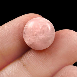 Cabochon rond en morganite rose naturelle de qualité commerciale pierres précieuses en vrac en gros pour bijoux - Product Image 1
