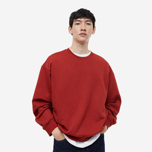 Sweatshirts ras du cou à coupe ample de qualité supérieure pour hommes Nouvelle mode à manches longues Logo privé personnalisé Teint uni pour l'hiver Décontracté - Product Image 2