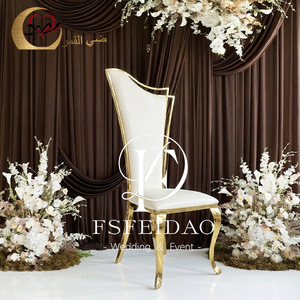 Chaise Trône Moderne à Dossier Haut en Acier Inoxydable et Velours, Robuste et Économique, Idéale pour Restaurants, Mariages, Banquets et Hôtels - Product Image 2