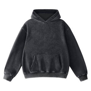 Sweat à capuche personnalisé pour homme en polyester lourd, effet délavé vintage, taille plus, vêtements d'hiver, coupe régulière, séchage rapide, respirant - Product Image 1