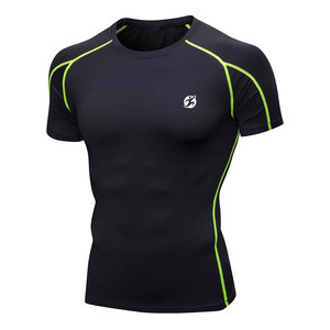 Fabricant professionnel tricoté t-shirts de compression de fitness écologiques personnaliser la conception vêtements actifs à séchage rapide pour hommes - Product Image 1