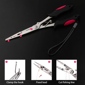 ขายส่งตกปลาคีมตกปลาสแตนเลสพร้อมคีมตกปลาแบบถอดตะขอจากปากีสถาน - Product Image 6