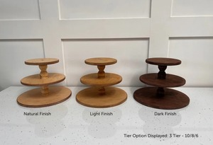 Simple Design <b>Wood</b> <b>Cake</b> Stand | Round Reusable Dessert Display for Baking, Wedding <b>Cakes</b> & Kitchen Supplies Round Natural - Product Image 5