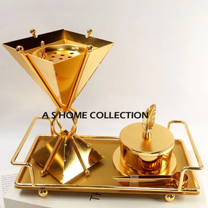 Nuevo patrón de llegada, quemador de Color dorado más demandado para decoración de centro de mesa de hogar y oficina y quemador de incienso de fragancia - Product Image 4