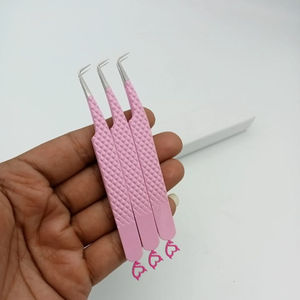 Kaamir Instruments Wholesale High Quality 45 Degree Anti-Magnetic Smooth Tip Metal <b>Eyelash</b> Tweezers Stainless Steel Material - Product Image 1