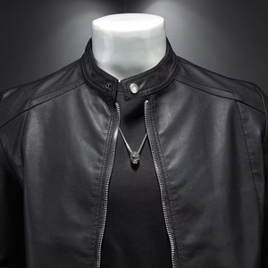 Autumn Leather <b>Jacket</b> <b>Men</b> Stand Collar Slim Pu Leather <b>Jacket</b> Fashion Motorcycle Causal Coat <b>Mens</b> Moto <b>Biker</b> Leather Coat - Product Image 6
