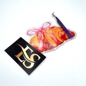 Tuile à cils personnalisée en gros, couleur personnalisée rose, nœud, tuile à cils en acrylique réutilisable, papillon, carré, cœur, fleur, 2 en 1, cils - Product Image 6