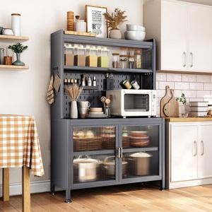 Armoire de <span class=keywords><strong>cuisine</strong></span> mobile en métal, <span class=keywords><strong>meuble</strong></span> de rangement moderne sur roulettes pour la maison - Product Image 6