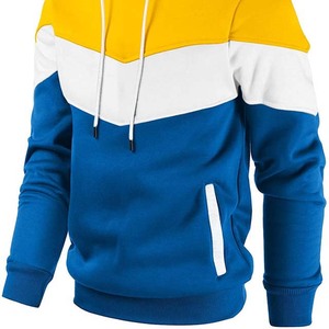 Vêtement de sport d'hiver pour homme, haut à capuche, impression numérique, design patchwork, tissu en molleton 100% coton, service OEM, respirant - Product Image 2