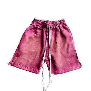 Top Selling <b>joggers</b> <b>Shorts</b> Unisex Rhinestones Thick Waistband Long Drawstring Side Slits Casual Long Drawstrings Acid Wash <b>short</b> - Product Image 2