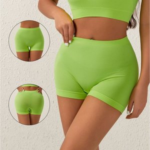 Shorts Bermuda en coton respirant à taille mi-haute avec contrôle du ventre et taille élastique pour la salle de sport, le yoga, la course à pied, l'entraînement et la danse - Product Image 4