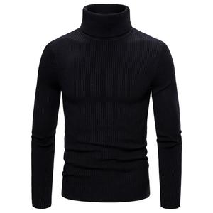 Suéter de Cuello Alto para Hombre con Camiseta Base Elástica y Prenda de Punto de Manga Larga - Product Image 4