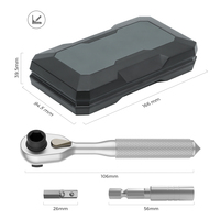 Perangkat Perbaikan Obeng Magnetik Profesional Chrome 42 in 1 Portabel, Set Peralatan Tangan Presisi Multifungsi Ratchet Baja